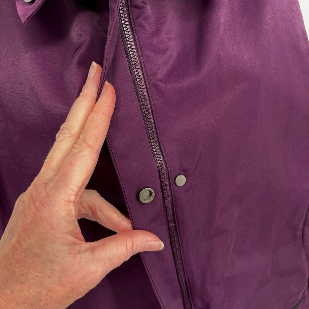 Eileen Fisher Women's Cotton Blend CUSTOM Dog Vest Size MP Zip Purple Eggplant - Picture 3 of 12